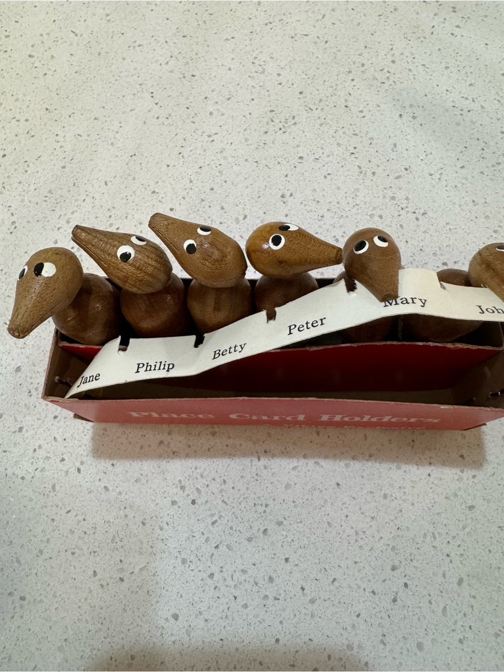 Vintage Set Of 6 Wooden Dodo Bird Place Card Holders A Viking Exclusive